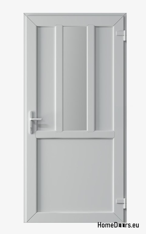 PORTE EXTERNE TECHNIQUE PVC 110X205 cm BLANCHE À DROITE