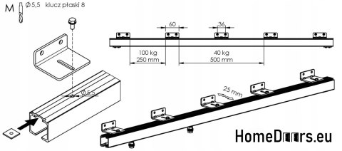 Système coulissant mural ALFA oak wotan wotan 74+ à porte coulissante 70