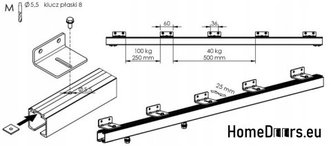 Porte coulissante 70 murale ALFA marbre noir 74+ Système coulissant épais