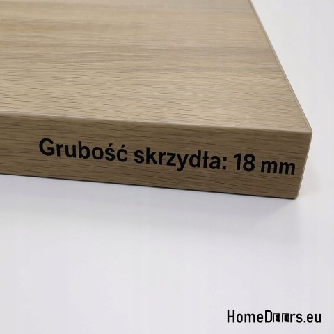 Porte coulissante murale 80 ALFA Wotan Oak 85 + Système coulissant épais