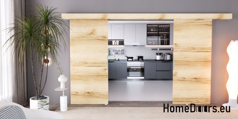 Drzwi przesuwne 110 naścienne ALFA LOFT 02 Dąb Grand 55 + system przesuwny