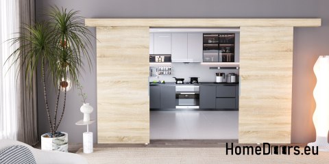 Drzwi przesuwne 110 naścienne ALFA LOFT 02 Dąb Sonoma 55 +system przesuwny