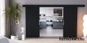Drzwi przesuwne 120 naścienne ALFA LOFT 02 Czarne 60 + system przesuwny