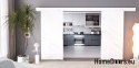 Drzwi przesuwne 130 naścienne ALFA LOFT 02 Marmur Biały 65+system przesuwny