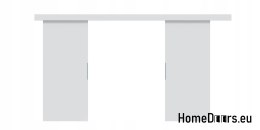 Drzwi przesuwne 148 naścienne ALFA LOFT 02 Białe 74 + system przesuwny