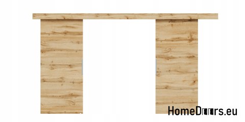 Drzwi przesuwne 148 naścienne ALFA LOFT 02 Dąb Wotan 74 + system przesuwny