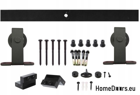 Porte coulissante 90 Loft 8S BLACK verre acier fenêtre noire à portée de main + système