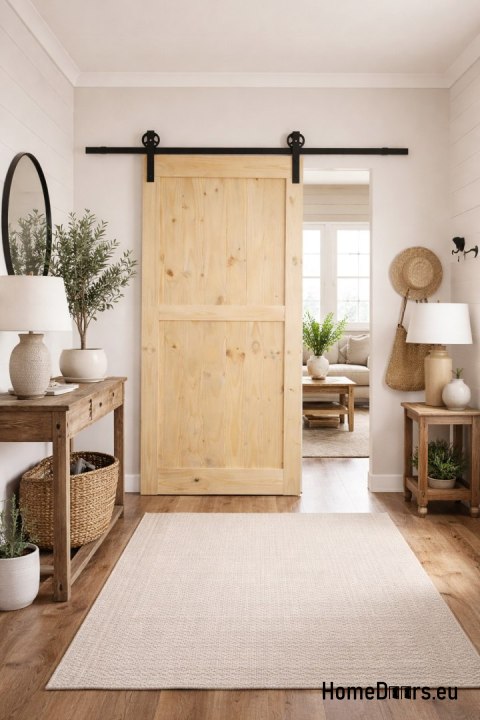 Porte coulissante pin bois Bois Loft A 95x212 cm