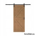 Porte coulissante interne Bakou 3,5 cm d'épaisseur 90 Loft chêne + système