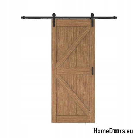 Porte coulissante interne Bakou 3,5 cm d'épaisseur 90 Loft chêne + système