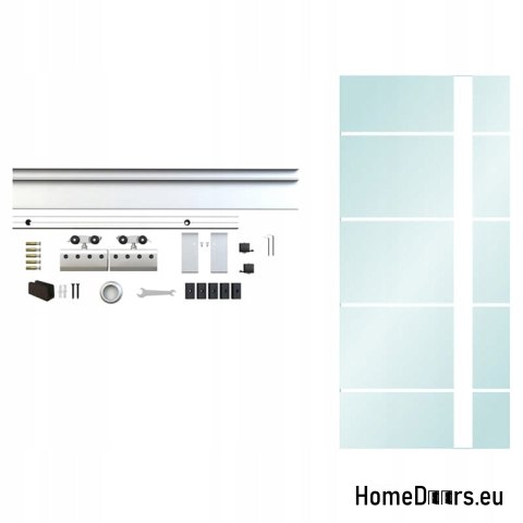 Porte intérieure coulissante en verre avec guide 80 set 5S-85