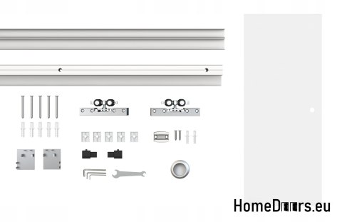 Porte intérieure coulissante en verre avec guide 90 set 1S-95