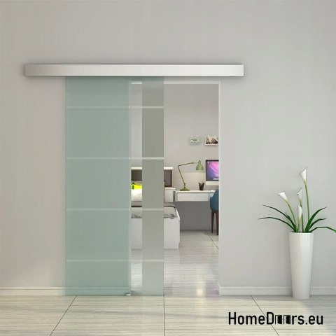 Porte intérieure coulissante en verre avec guide 90 set 5S-95