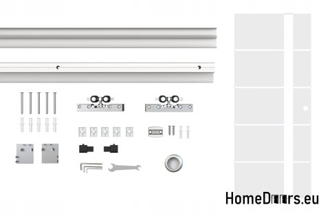 Porte intérieure coulissante en verre avec guide 90 set 5S-95