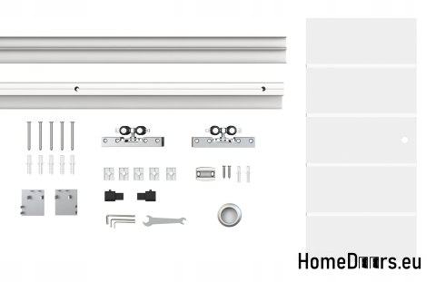 Porte intérieure en verre coulissant avec guide 90 set PASKI-95