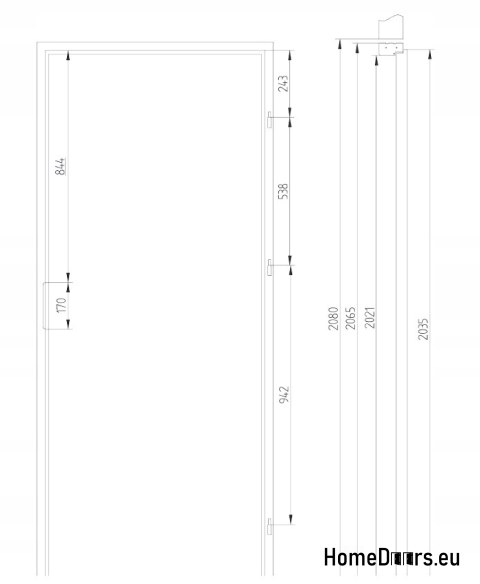 Cadre debout blanc MDF pour portes de fixation intérieure, FROM HANDS