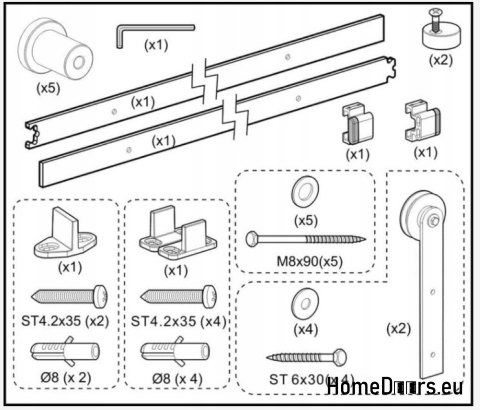 Loft Système coulissant pour portes 1 ailier