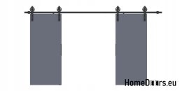 Drzwi przesuwne 110 naścienne ALFA LOFT 04 Antracyt 55 + system przesuwny