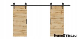 Drzwi przesuwne 110 naścienne ALFA LOFT 04 Dąb Wotan 55 + system przesuwny