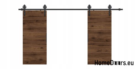 Drzwi przesuwne 110 naścienne ALFA LOFT 04 Orzech 55 + system przesuwny