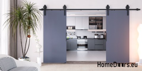 Drzwi przesuwne 120 naścienne ALFA LOFT 04 Antracyt 60 + system przesuwny