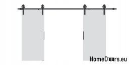 Drzwi przesuwne 120 naścienne ALFA LOFT 04 Białe 60 + system przesuwny