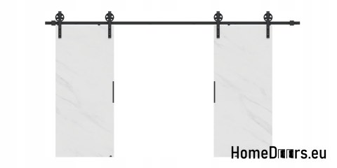 Drzwi przesuwne 120 naścienne ALFA LOFT 04 Marmur Biały 60+system przesuwny