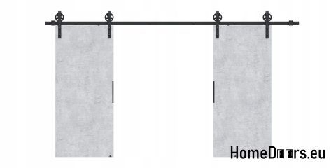 Drzwi przesuwne 130 naścienne ALFA LOFT 04 Beton 65 + system przesuwny