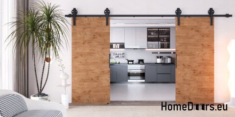 Drzwi przesuwne 130 naścienne ALFA LOFT 04 Dąb Lancelot 65+system przesuwny