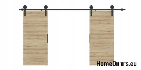 Drzwi przesuwne 130 naścienne ALFA LOFT 04 Dąb Tajga 65 + system przesuwny