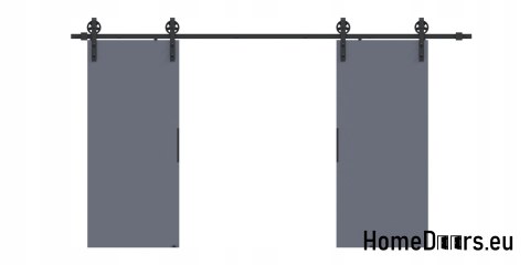 Drzwi przesuwne 140 naścienne ALFA LOFT 04 Antracyt 70 + system przesuwny