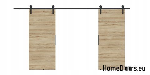 Drzwi przesuwne 148 naścienne ALFA LOFT 01 Dąb Tajga 74 + system przesuwny