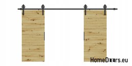 Drzwi przesuwne 148 naścienne ALFA LOFT 04 Dąb Artisan 74+system przesuwny