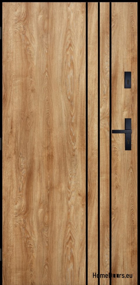 Drzwi Zewnętrzne PANTOR HURON Lewe 100 Dąb Turner Grube 72mm Ciepłe