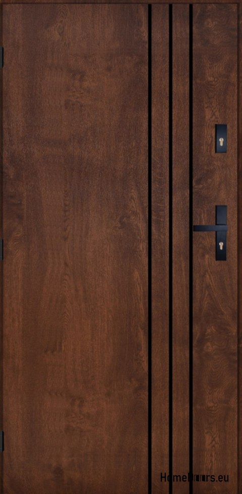 Drzwi Zewnętrzne PANTOR HURON Lewe 100 Orzech Grube Grube 72mm Ciepłe
