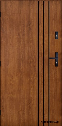Drzwi Zewnętrzne PANTOR HURON Lewe 100 Złoty Dąb Grube 72mm Ciepłe