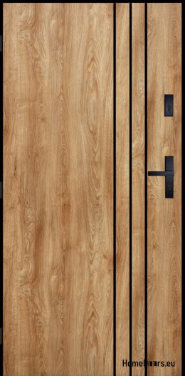 Drzwi Zewnętrzne PANTOR HURON Lewe 90 Dąb Turner 72mm Ciepłe