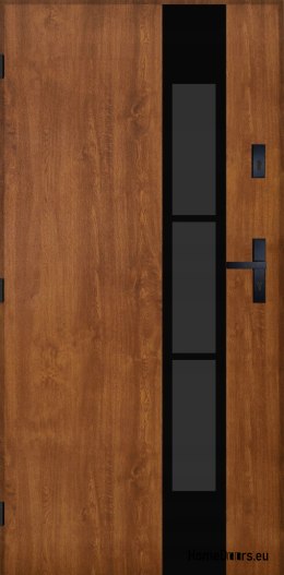 Drzwi Zewnętrzne PANTOR MARS 11 Lewe 80 Złoty Dąb Grube 72mm Ciepłe