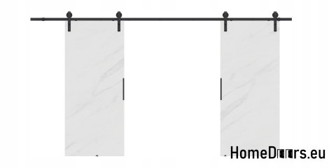 Drzwi przesuwne 110 naścienne ALFA LOFT 01 Marmur Biały 55+system przesuwny