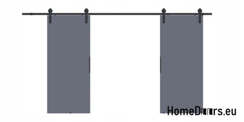 Drzwi przesuwne 120 naścienne ALFA LOFT 01 Antracyt 60 + system przesuwny