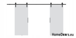Drzwi przesuwne 130 naścienne ALFA LOFT 01 Białe 65 + system przesuwny
