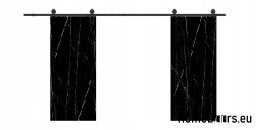 Drzwi przesuwne 130 naścienne ALFA LOFT 01 Marmur Czarny65+system przesuwny