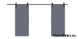 Drzwi przesuwne 140 naścienne ALFA LOFT 01 Antracyt 70 + system przesuwny