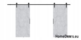 Drzwi przesuwne 140 naścienne ALFA LOFT 01 Beton 70 + system przesuwny