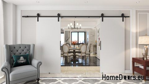 Drzwi przesuwne 140 naścienne ALFA LOFT 01 Białe 70 + system przesuwny