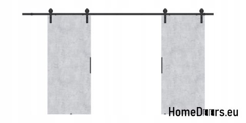 Drzwi przesuwne 148 naścienne ALFA LOFT 01 Beton 74 + system przesuwny
