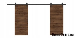 Drzwi przesuwne 148 naścienne ALFA LOFT 01 Orzech 74 + system przesuwny