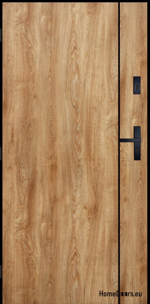 Drzwi Zewnętrzne PANTOR WILANÓW Lewe 90 Dąb Turner Grube 72mm Ciepłe