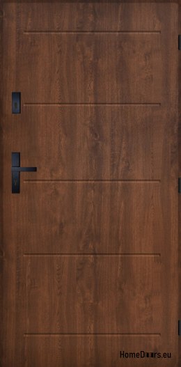 Drzwi Zewnętrzne PANTOR ALPINE-PASIVE 05 Prawe 90 Orzech Grube 72mm Ciepłe
