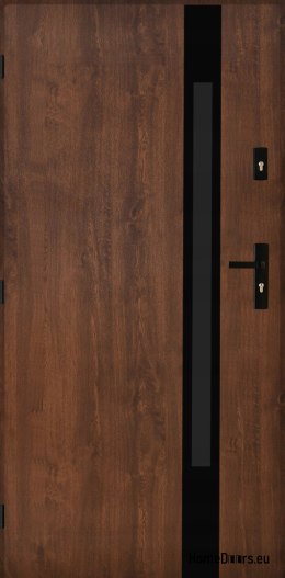 Drzwi Zewnętrzne PANTOR MARS 09 Lewe 90 Orzech Grube 72mm Ciepłe